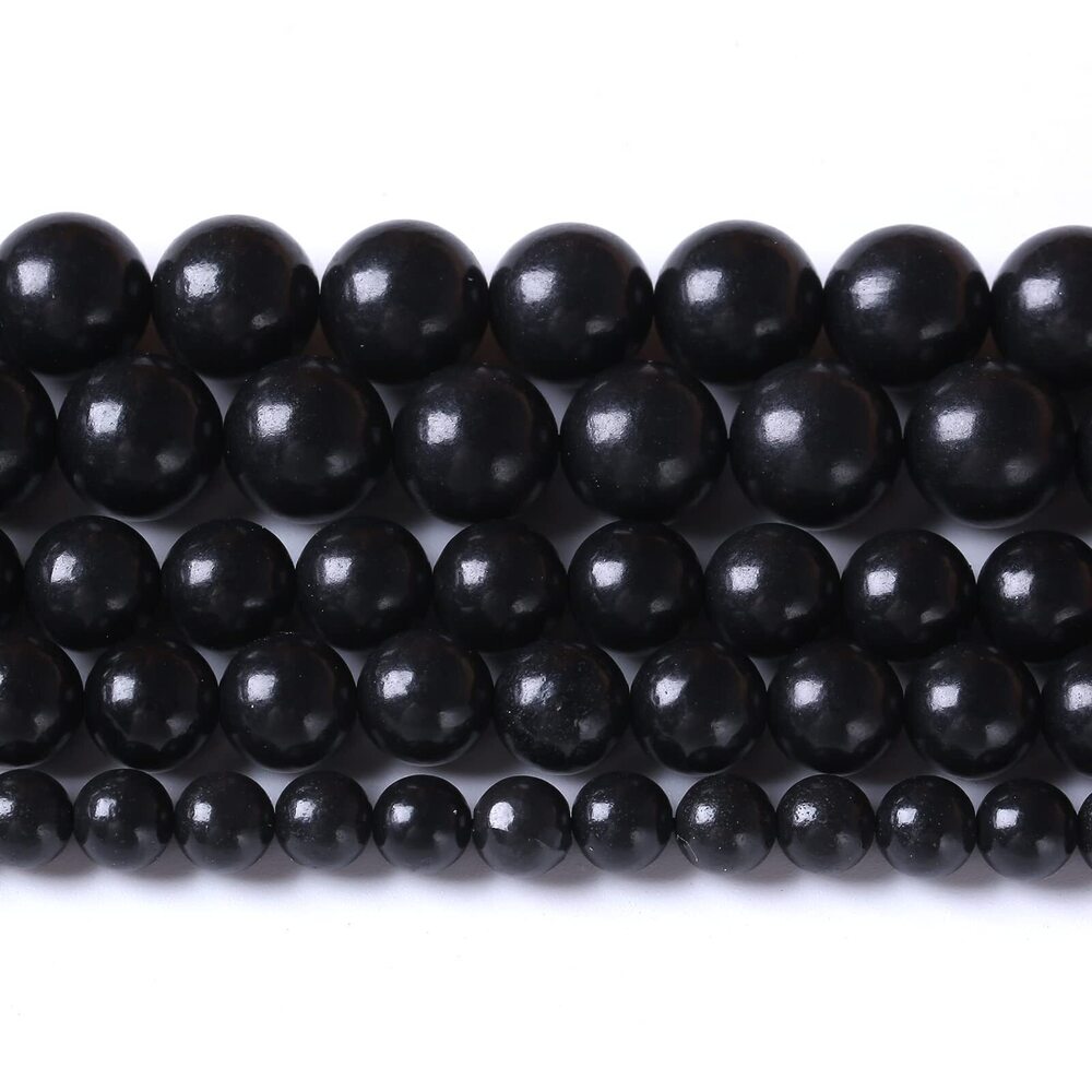8557 160PCS 4MM Natural Stone Shungite Beads Crystal Loose Beads